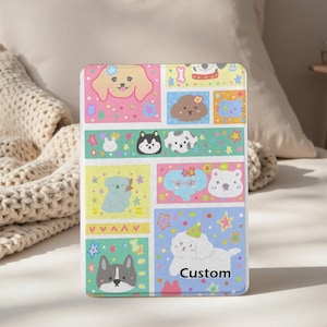 Funda personalizada para Kindle Paperwhite de 11.ª y 10.ª generación, con diseño de perro y gato de dibujos animados, y correa de mano.