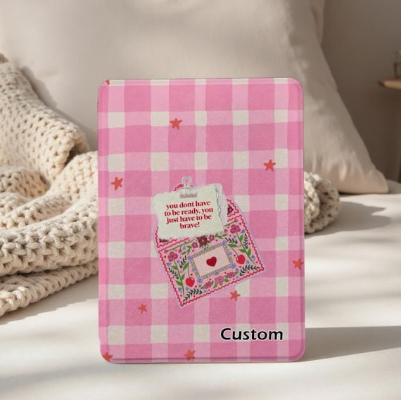 Pink Gingham Kindle Case, All New Kindle 12th Gen 2024 Case, Paperwhite 12th 7‘’ 11th 6.8‘’ 10th 6‘’ Cover, E-reader Protective Case