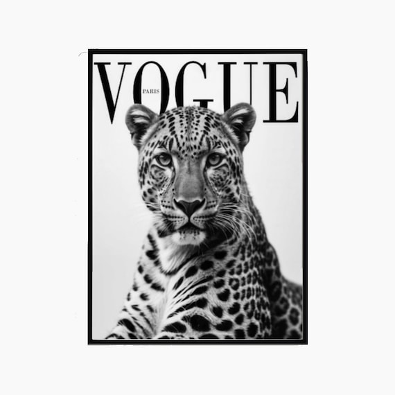 Animal Print Leopard Wall Art Vogue Print, Vintage Fashion Photo, Art,Femme Fatale Print, Apartment Aesthetic,Instant Digital Download