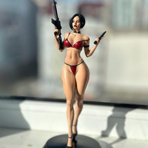 Ada Wong Resident Evil 3D Printed Figure / Statue Hand Painted. Woman / Girl