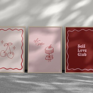 Wandmalerei für San Valentin, Set digitaler Stempel, romantische Galerie, Dekor für San Valentin, Regal von San Valentin