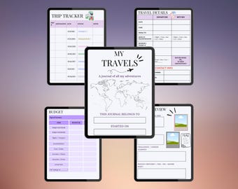 Personalized Travel Journal | Digital Travel Planner & Memory Book | Canva Editable PDF | Add Photos | Lifetime Trip Journal