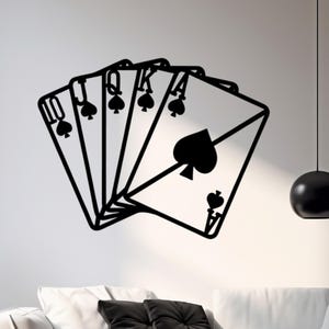 Décoration murale en métal affleurante : décoration de salle de poker, cadeau pour les joueurs