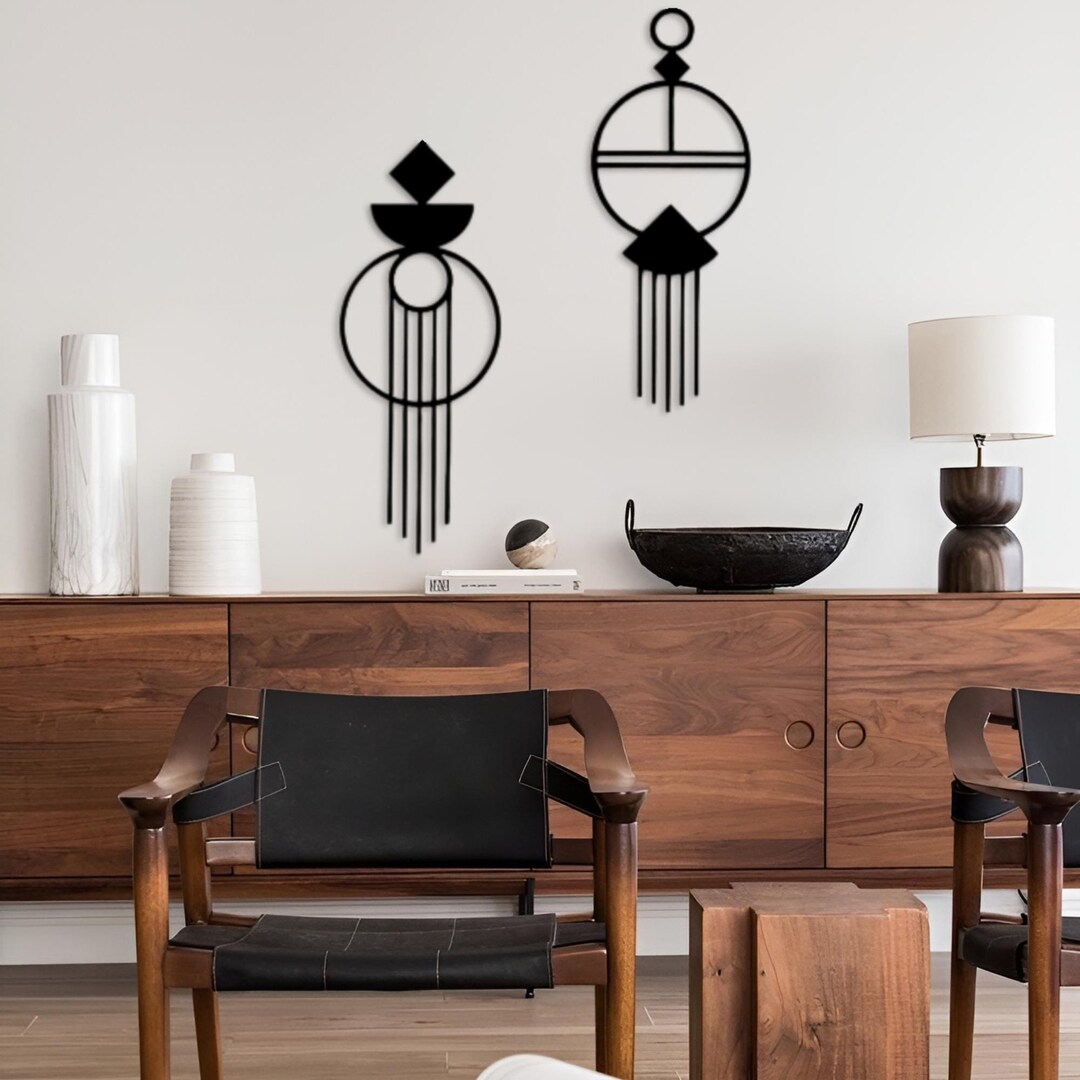 Modern Luxury Style Metal Wall Art, Geometric Wall Decor, Abstract Line ...