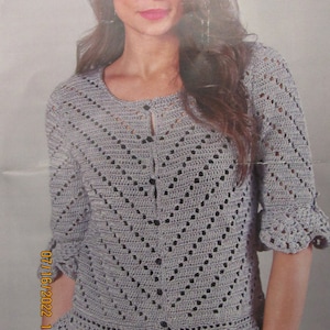 Mary Maxim diagonal lace cardigan full kit
