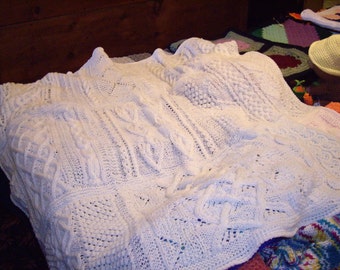 SALE-Knitted Baby Sampler Blanket- this is a heirloom in the making
