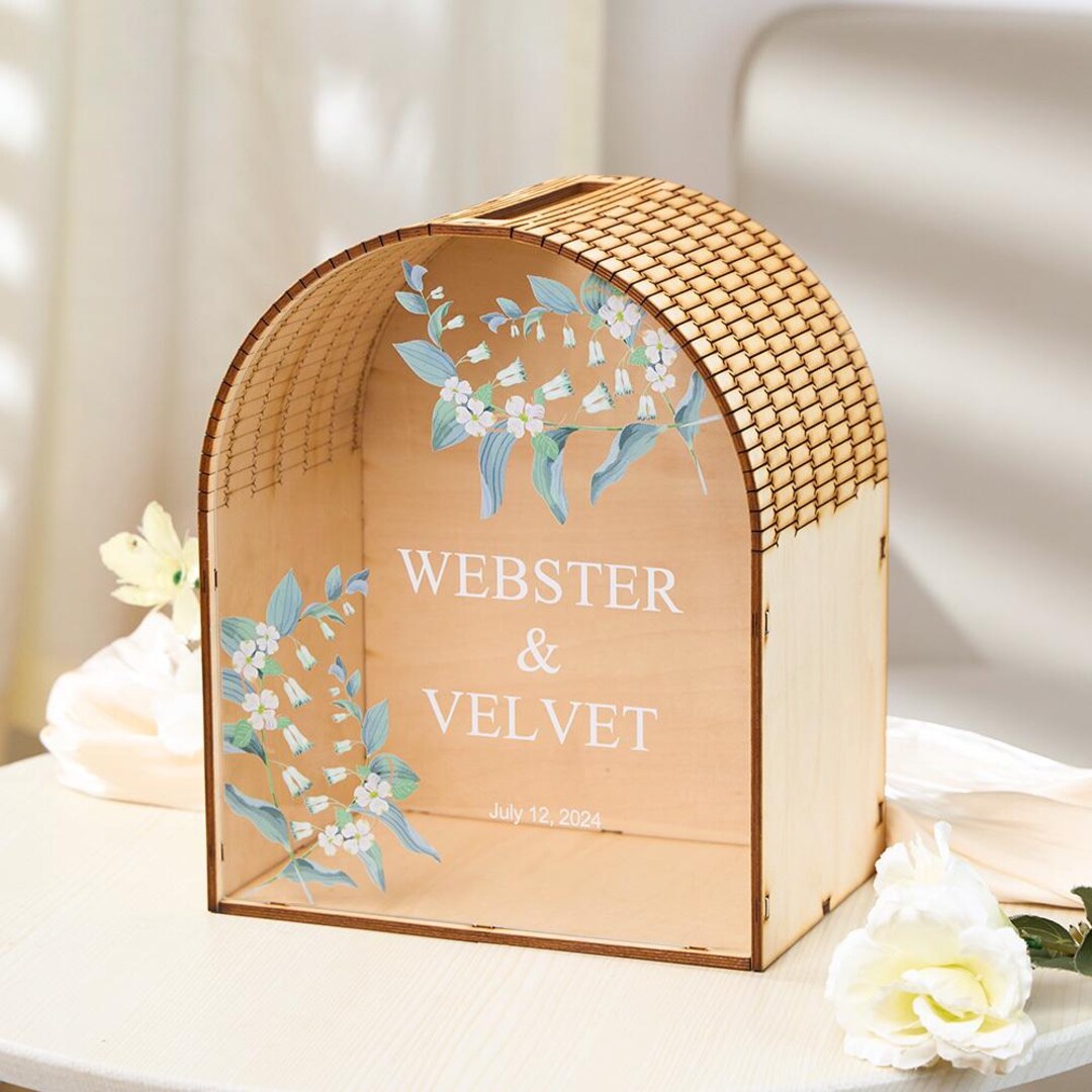 Personalized Wedding Card Box Arched Wedding Memory Box Wedding Gift ...