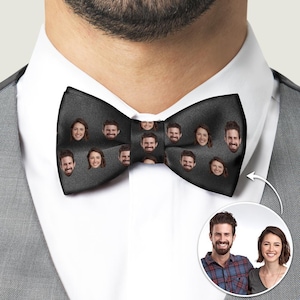 Custom Bow Tie Personalized Photo Bow Tie Custom Couple Face Bow Tie Personalized Funny Accesories Gift for Men Gift for Groom