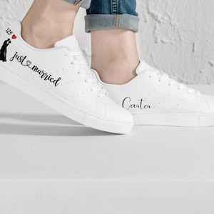 Baskets de mariage personnalisées : baskets de mariée personnalisées en cuir