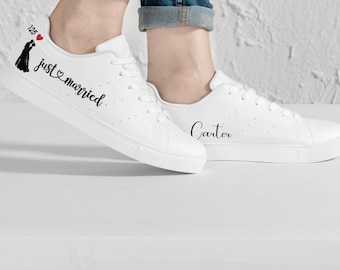 Personalisierte Hochzeits-Sneaker: Maßgeschneiderte Brautleder Low-Tops