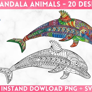 Animal Mandala SVG Mandala Clipart Animals Svg Bundle Animal Zentangle Svg Animal Mandala Printable Art Pet Mandala Silhouette Cricut SVG