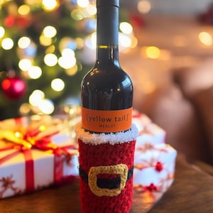 Santa Belt Wine Bottle Cozy