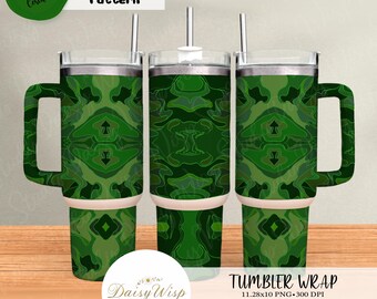 Green Topographic Abstract Tumbler Wrap