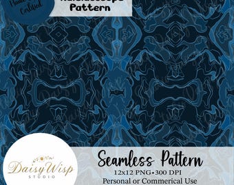 Deep Sapphire Kaleidoscope Pattern – Blue Seamless Geometric Background