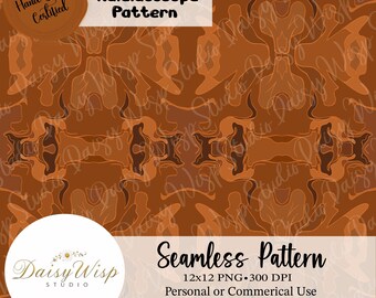 Rustic Amber Kaleidoscope Pattern – Golden Brown Abstract Design