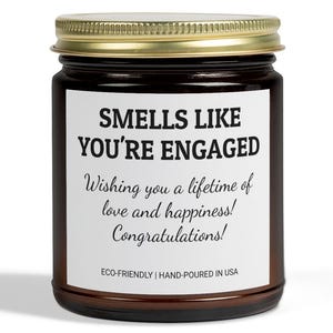 Smells Like You&#39;re Engaged, Newly Engaged Gift, Engagement Candle, Engagement Gift For Couple, Engagement Party Gift