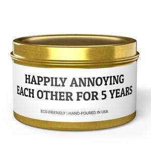 Funny Five Year Anniversary Gift, 5th Anniversary Candle for Couples, Unique Five Year Anniversary Gift, Five Year Anniversary Candle