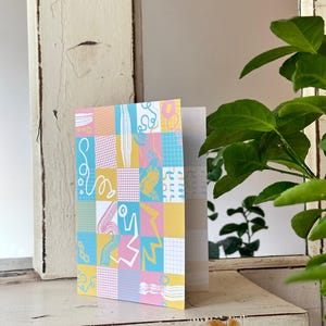Tarjeta de felicitación en blanco de estilo pop art