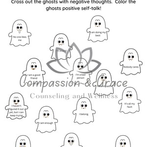 Self-talk worksheet for children and adolescents