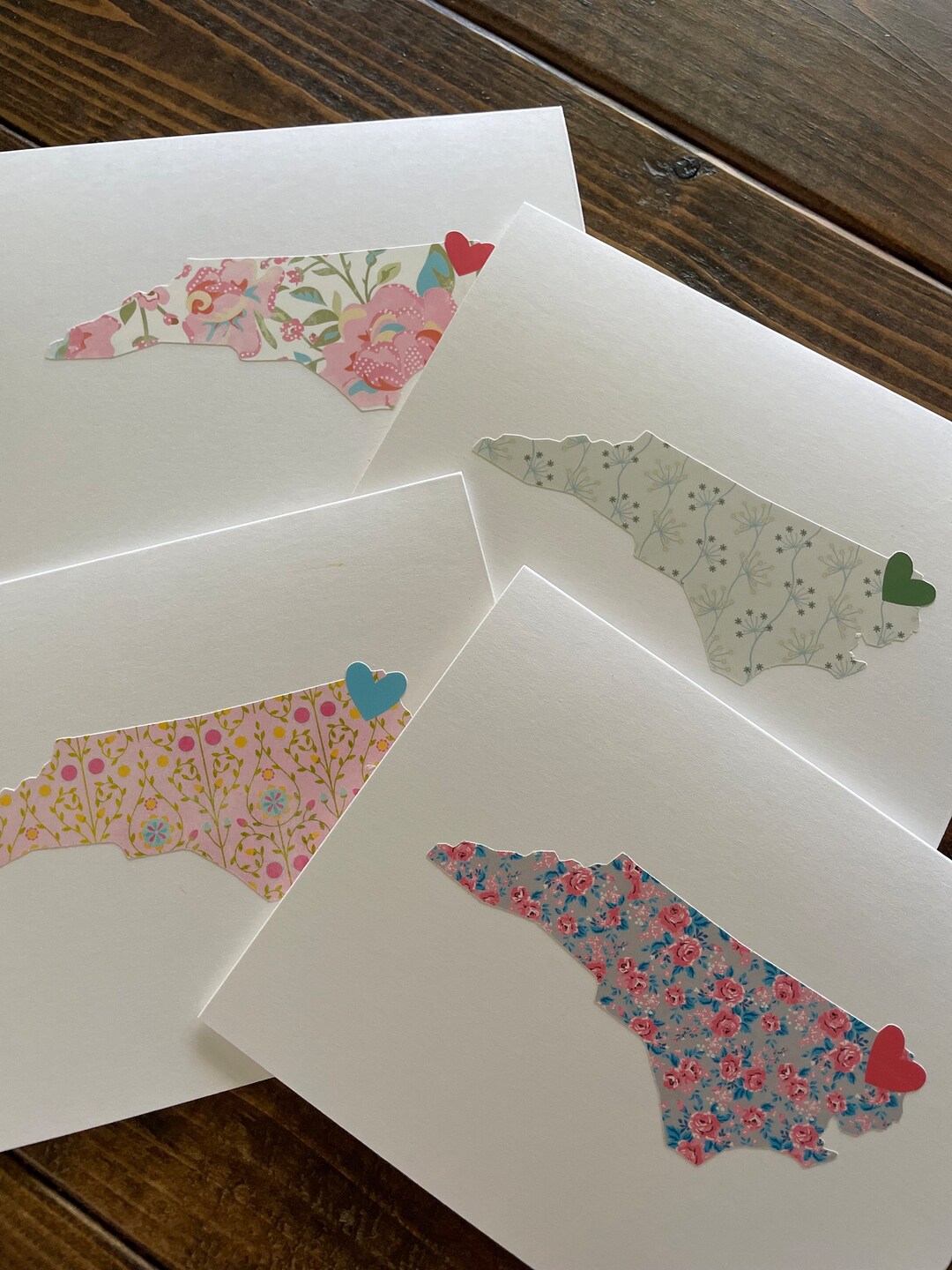 State Note Cards Floral State Notecards: Custom Pattern Stationery Set (set of 8) - Etsy