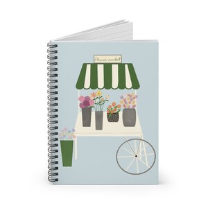 Spiralnotizbuch – Blumenwagen-Spiralnotizbuch – linierte Linie, 20,3 x 15,2 cm, Blumen-Notizbuch, Blumen-Notizbuch
