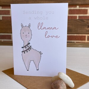 Llama greeting card, funny llama card, just because card, greeting card for loved one, A2 card and envelope zdjęcie 3