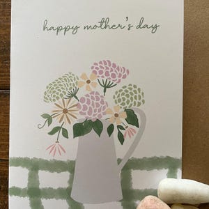 Mother’s Day Card, Hand Drawn Flower Card, “Happy Mother’s Day”, Card for Mom, Mothers Day Greeting Card with envelope