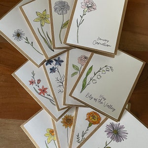 Geboortekaartjes bloemen, briefpapier bloemen, bloemenkaarten, briefpapier geboortebloemen