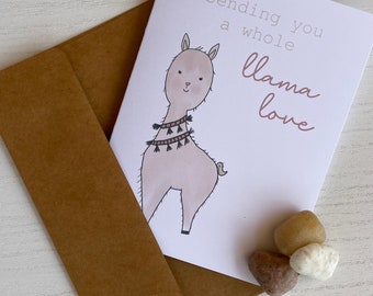 Llama greeting card, funny llama card, just because card, greeting card for loved one, A2 card and envelope