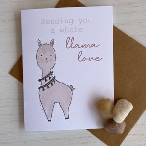 Llama greeting card, funny llama card, just because card, greeting card for loved one, A2 card and envelope image 2