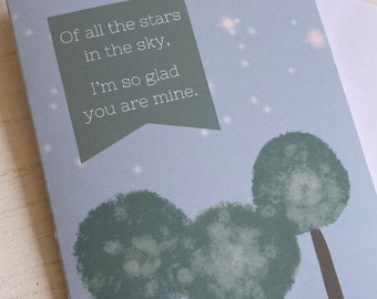 Mothers Day Card, Of all the Stars I’m glad you are mine Card, A2 card and envelope