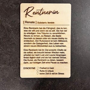 Gift idea personalized - here: entry retirement, pension, pension gift, pension gift, personalized gift