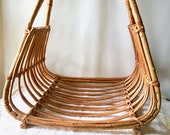 Vintage Rattan Magazine Rack Mid Century In the Style of Franco Albini SALE