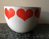 Vintage Arabia Finland Finel Mod Red Heart Bowl Enameled Kaj Franck