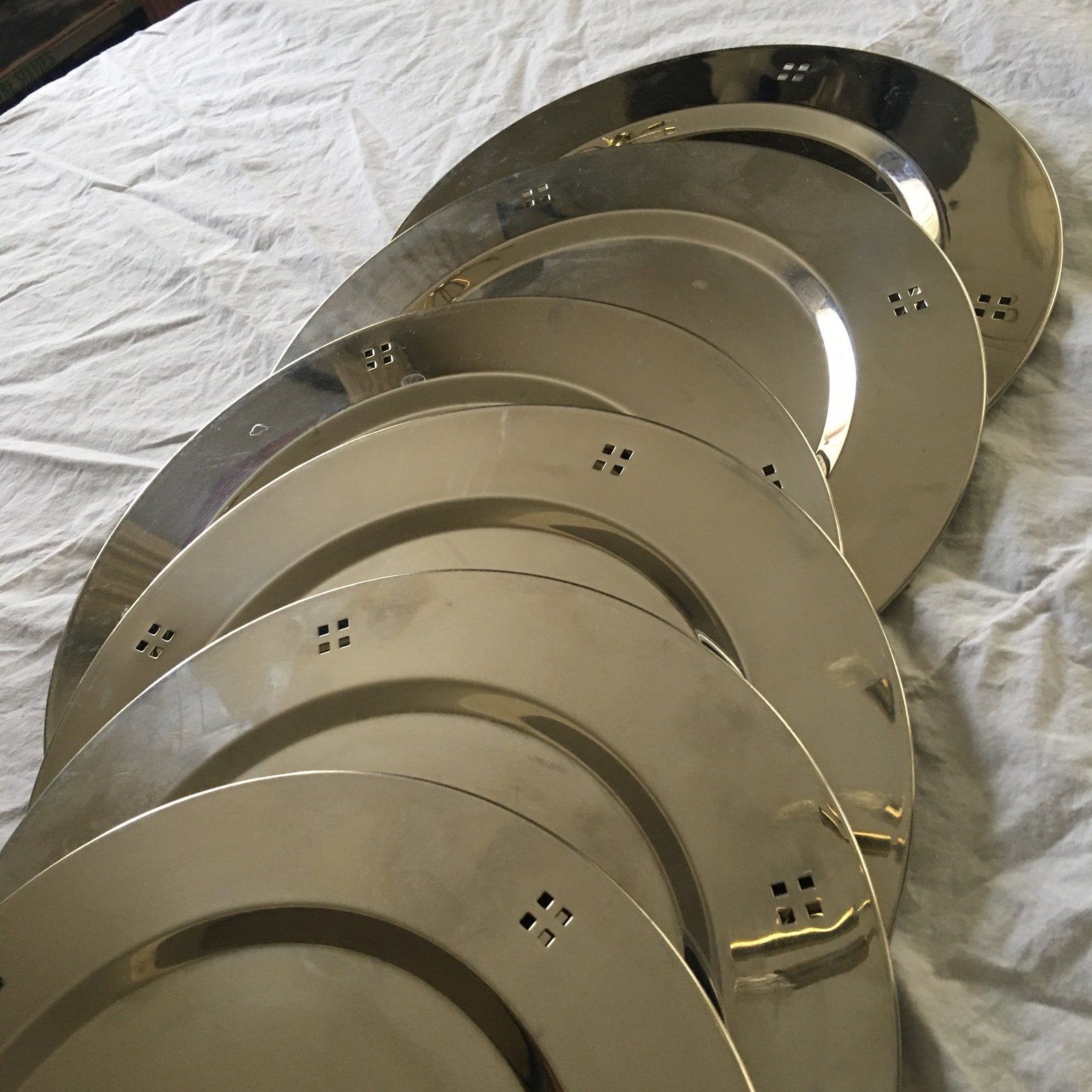 Vintage Bodum Large Metal Plates Post Modern C. Set Etsy