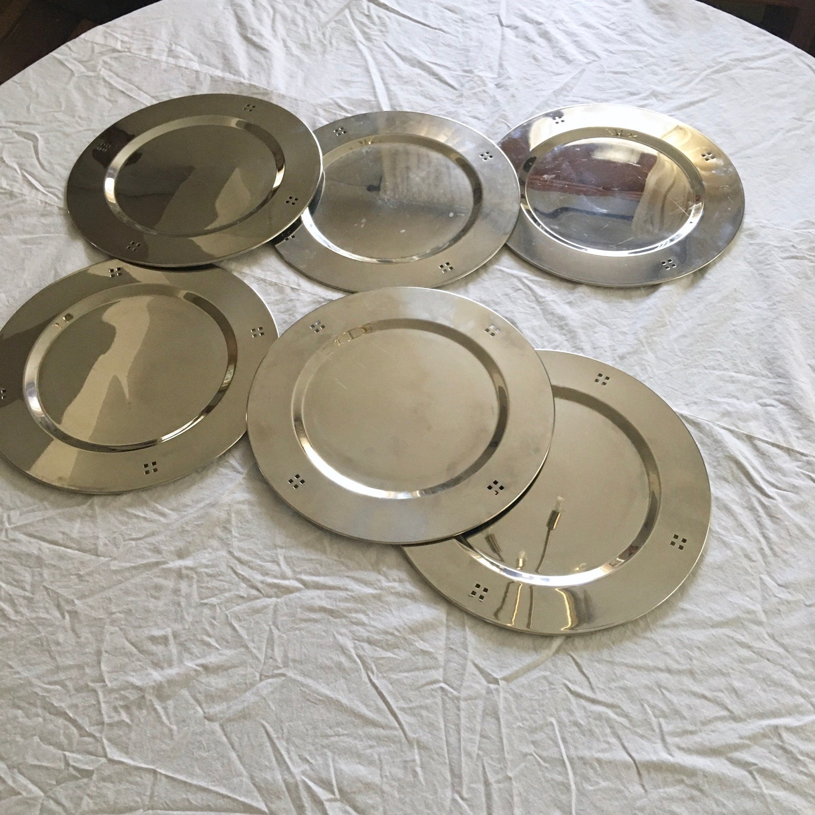 Vintage Bodum Large Metal Plates Post Modern C. Set Etsy