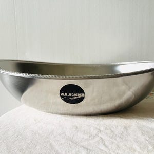Vintage Alfra Alessi Fruit Bread Bowl Stainless Italy Chrome