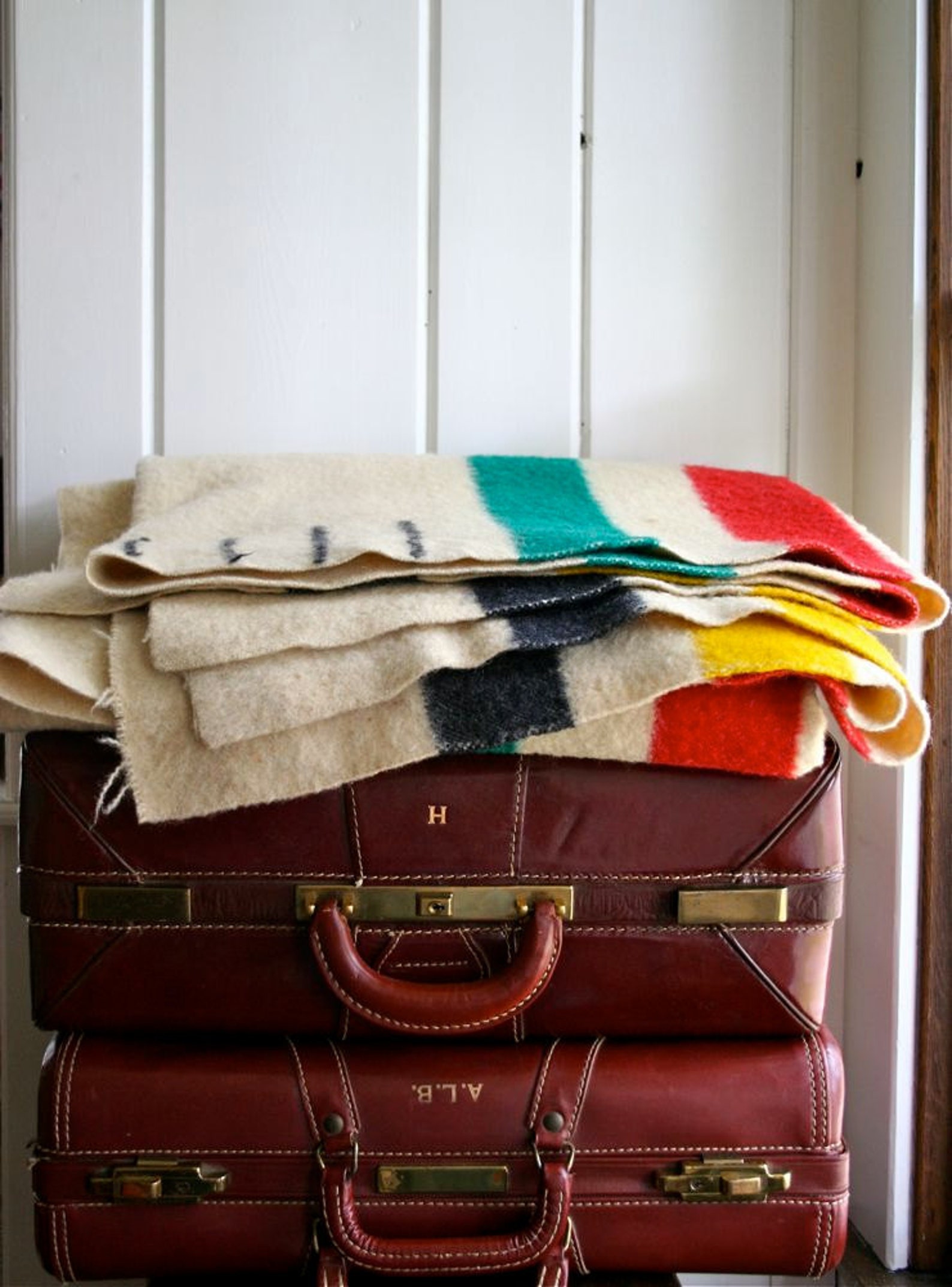 Vintage Hudson Bay 4 Point Wool Blanket Midcentury Camp Etsy