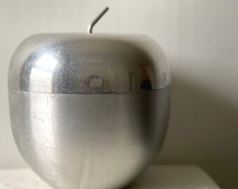 Vintage 1950s Ettore Sottsass Mela Ice Bucket Silver Italian Apple Ice Bucket Rinnovel