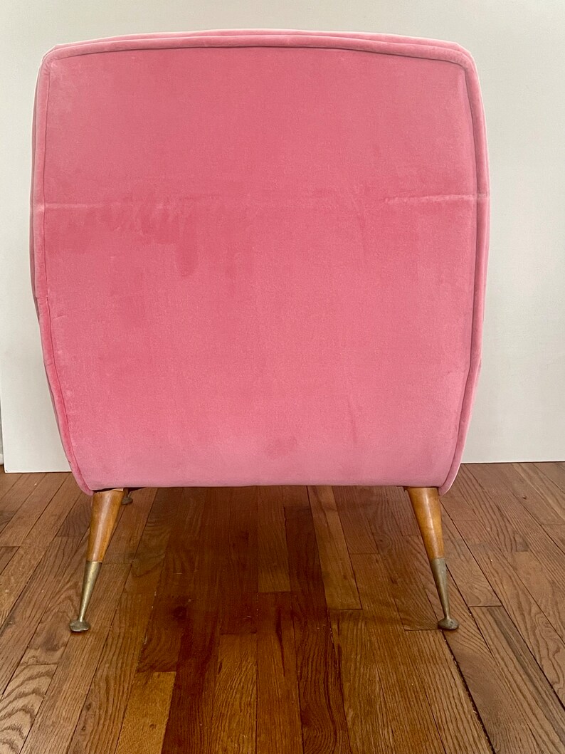 Vintage Italian Pink Velvet Side Chair 1950s Etsy