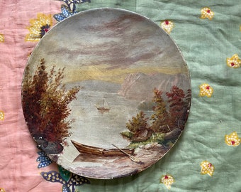 Antique Landscape Oil Painting Sea Scape Louis Byer 1880s