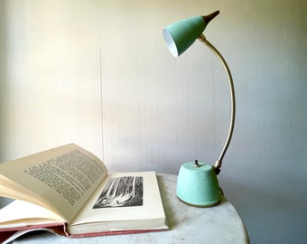 Vintage Hi-Lite Task Lamp Gooseneck Hanging Desk Tensor Mint Green