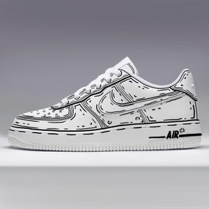 Custom AF1 Black White Wedding Personalized Sports Sneakers Handmade Air Force 1 Customized Air Force 1s Handpainted Gift Made To Order