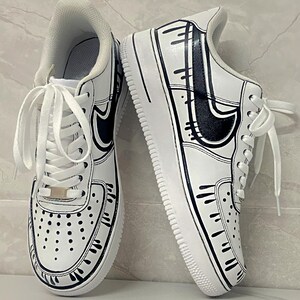 Custom Air Force 1 Sneakers-print Air Force 1s,cartoon Af1,hand Painted ...