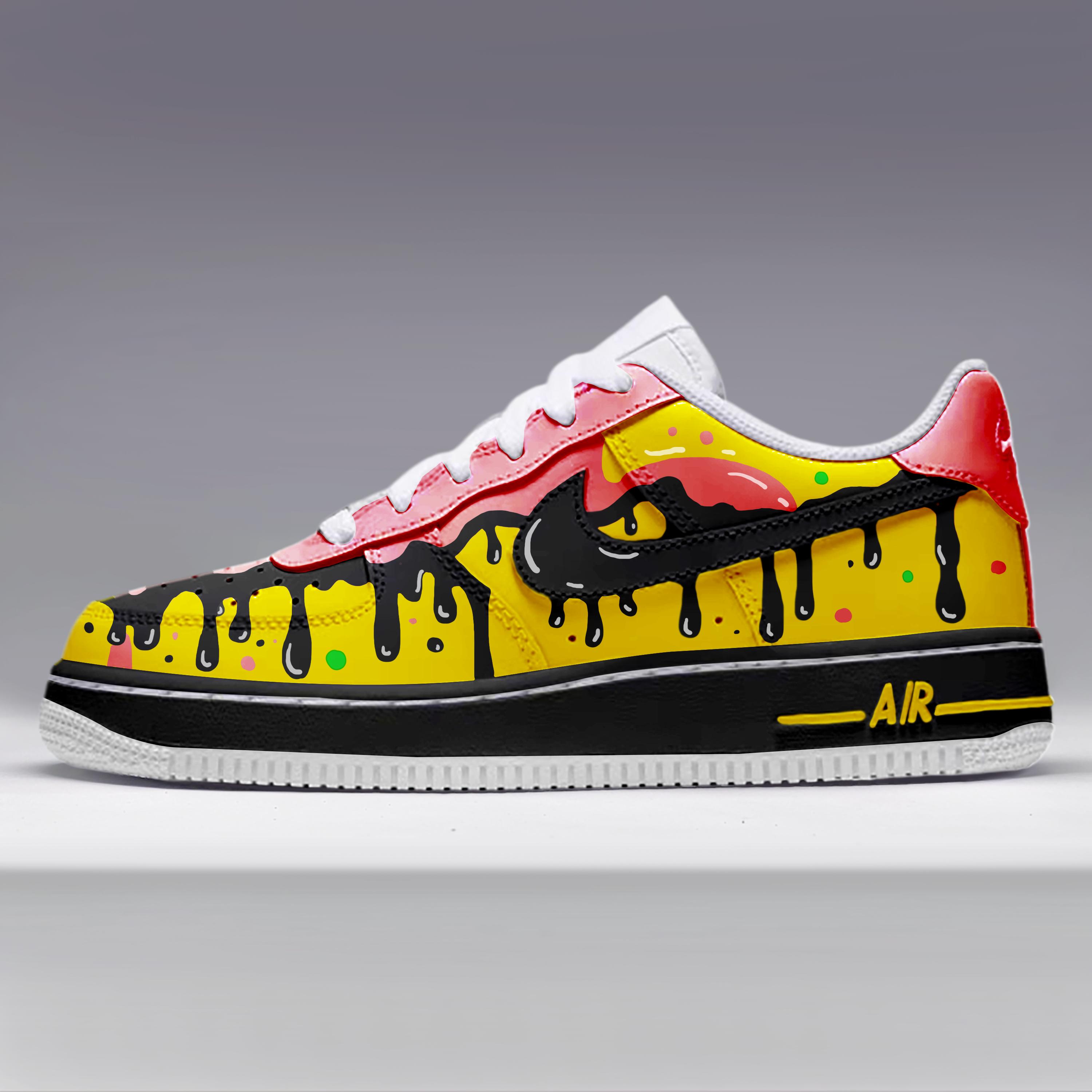 Custom Af1 Drip Customizable Handpainted Shoes-hand Painted Af1,custom Air Force 1 ...
