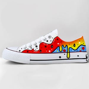 Custom Converse Hand-Painted Shoes Handpainted Vans Customized Low Top Converse Sneakers Art Painting shoes Wedding Gift Cartoon Street Art