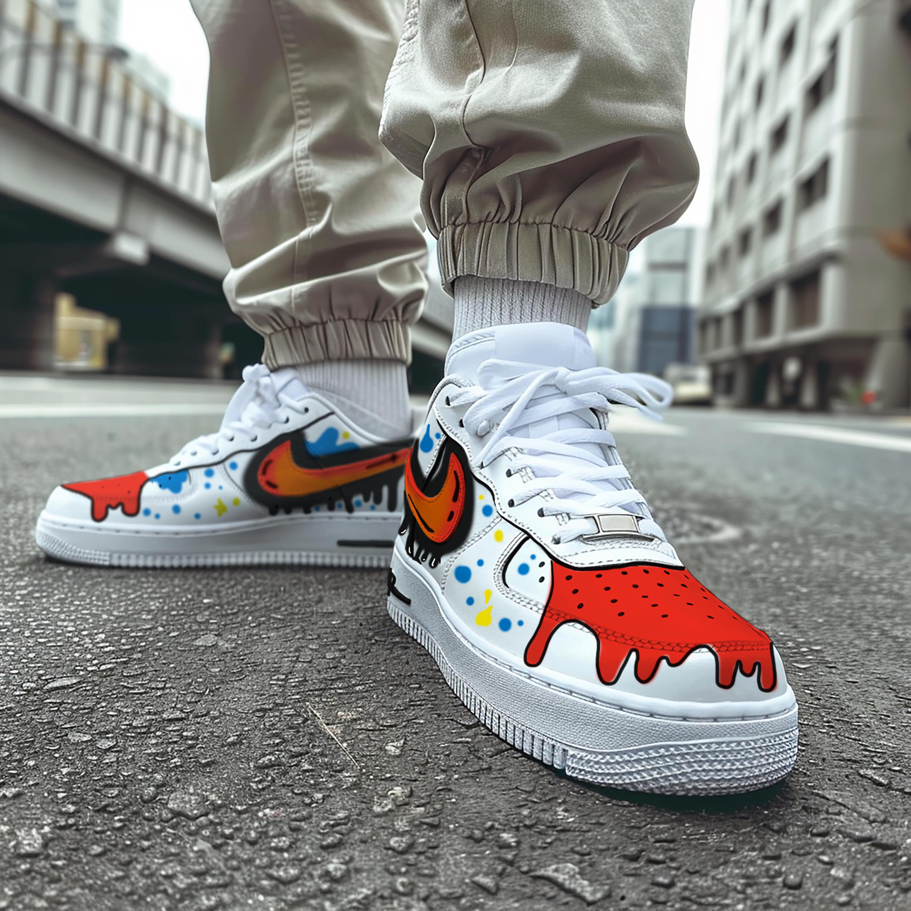 Custom Af1 Drip Custom Af1 Shoes - Black Drip Design,custom Air Force 1 Gift,hand ...
