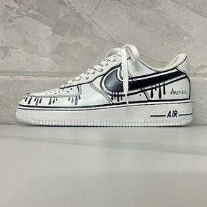 Custom Air Force 1 Sneakers-print Air Force 1s,cartoon Af1,hand Painted ...
