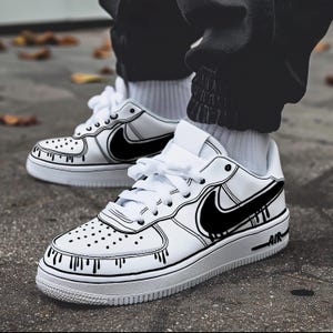 Custom Air Force 1 Sneakers-print Air Force 1s,cartoon Af1,hand Painted ...