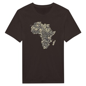 Célébrez le patrimoine : t-shirt avec impression d'art carte de l'Afrique - design audacieux, doux et unique